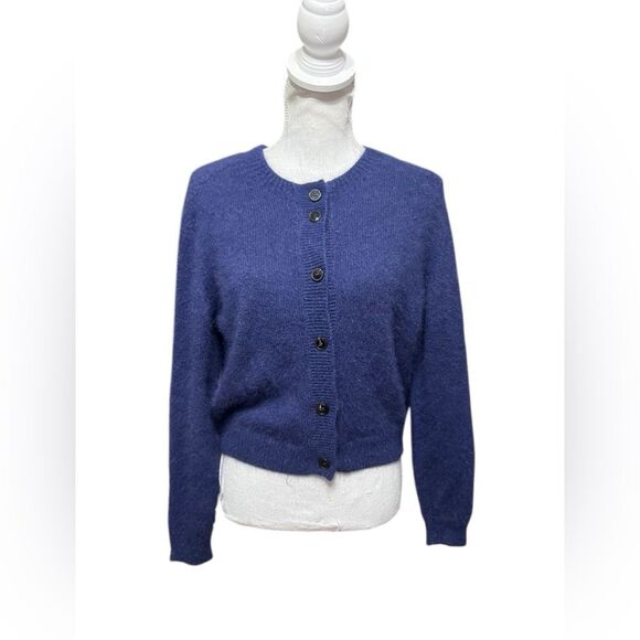 Roberto Collina Angora Nylon Button Cardigan Blue Size Small - Picture 1 of 7